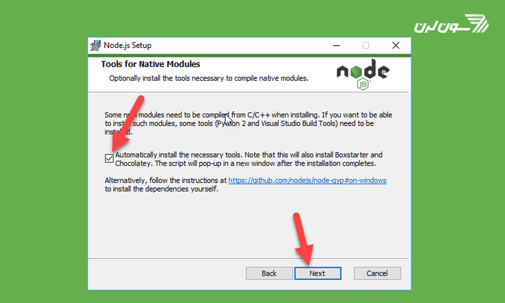 نصب node.js در ویندوز